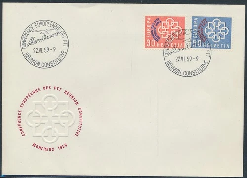 LS84370 Switzerland 1959 Europa CEPT Montreux FDC used