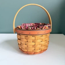 Vintage 1997 Longaberger SMALL PUMPKIN 7" Basket Liner Protecto4