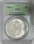 1887-O Morgan Silver Dollar, PCGS MS-62, OGH, Better Date!
