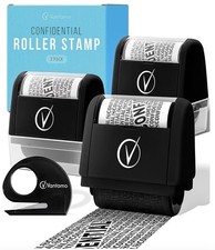 Vantamo Identity Protection Roller Stamps Wide Kit, Secure Confidential ID Bl...