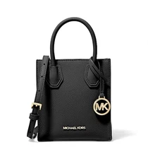 Michael Kors Mercer XS Shopper Leather Crossbody Bag $298 (Black/Gold Tone)