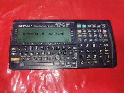 SHARP PC-G850VS Pocket Computer Programming Black Tested Working from JAPAN