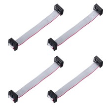 4 Pcs Flat Ribbon Cable, 2.54mm Pitch 12.9mm Width 10cm Long 10 Pin FC to FC