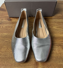 Franco Sarto Women's Vana Slip on Ballet Flat Silver Metallic Size 8.5