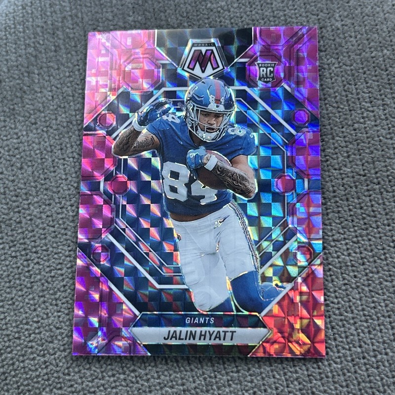 2023 Panini Mosaic Jalin Hyatt 329 Pink & Blue Prizm Rookie RC New York Giants