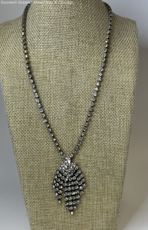 Vintage Icy Rhinestone Necklace 17g