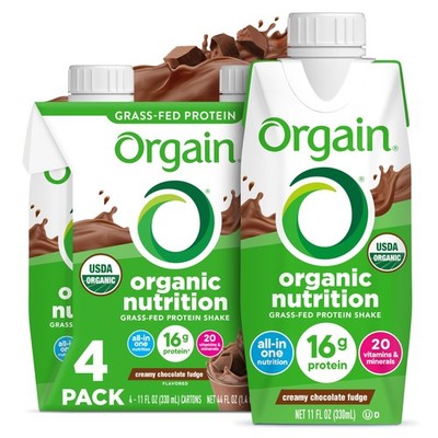 Organic Nutritional Shake, Creamy Chocolate Fudge - Meal Replacement, 16g Pro...