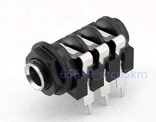 5 PCS 1/4" 6.35mm Stereo Audio PCB Panel Mount Headphone Jack Socket 6 Pin *nu