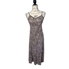Sincerely Jules Womens Leopard Slip Dress M Midi Linen Blend