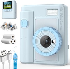 Kids Print Camera Gift Set, 1080P Video, 16X Digital Zoom, Easy-to-Use Design