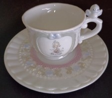 Vtg 1994 Enesco Precious Moments Tea Cup  Saucer Set