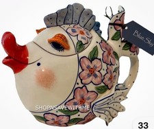 Blue Sky Clayworks Kissy Fish Pink Flower Cer...