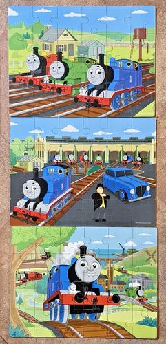 Thomas The Tank Engine & Friends 3 Wood Puzzles In Storage Box, Hat, Whistle - Picture 12 of 18