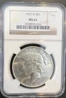 1927 D Peace SILVER Dollar $1 NGC MS 61 Strong Strike
