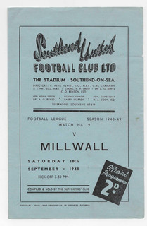 1948/49 Division 3 South SOUTHEND UNITED v. MILLWALL