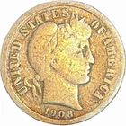 1908 Barber Dime-Coin pictured is what you will receive