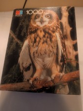 1986 Milton Bradley NATURE 1000pc jigsaw puzzle 4091-2 Short-eared Owl 005