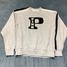 Victoria's Secret Pink Ivy Sweatshirt Womens Medium Heather Gray Cozy Fleece
