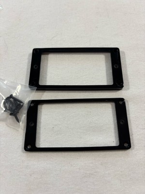 2005 Squier Satin Fat Stratocaster Humbucker Pickup Rings Black w/ HW