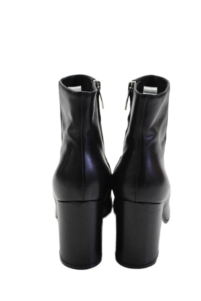 Gianvito Rossi 女式侧拉链粗跟踝靴黑色皮革 36 码 — 第 3/4 张图片