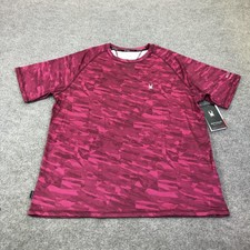 Spyder Rash Guard Shirt Mens XL Pink Camo UPF 30 Swim Quick Dry S923028