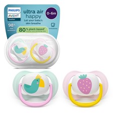 Philips Avent Ultra Air Soothers - Orthodontic Design, for Babies 0-6 Month