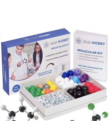 Old Nobby Organic Chemistry 239 Pc Model Kit Molecular Model Kit with Atoms B-5