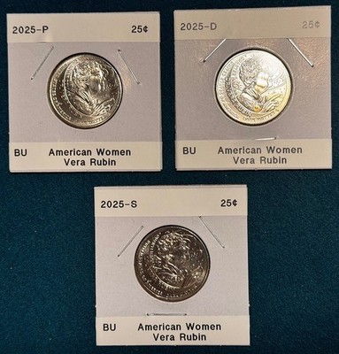 2025 P/D/S - DR. VERA RUBIN - American Women  Quarters Set of three coins