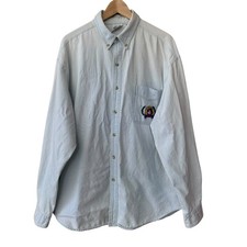Vtg 90s Mickey Co Denim Button Front Shirt Disney Mickey Mouse Size Large