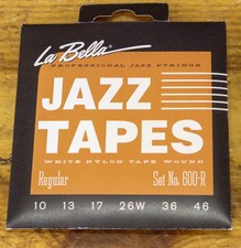 La Bella 600R White Jazz Tapes Nylon Electric Guitar Strings - .010-.046 Regular