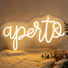 Insegna Luminosa Aperto,Insegna Al Neon Open per Porta Finestra, USB Insegna a L