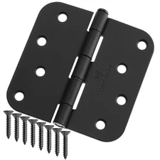 Black Door Hinges 4" x 4" with 5/8" Radius Corners