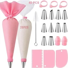 40PCS Cake Decorating Tools Kit Cupcake Piping Tips Pastry Icing Bags Nozzles US