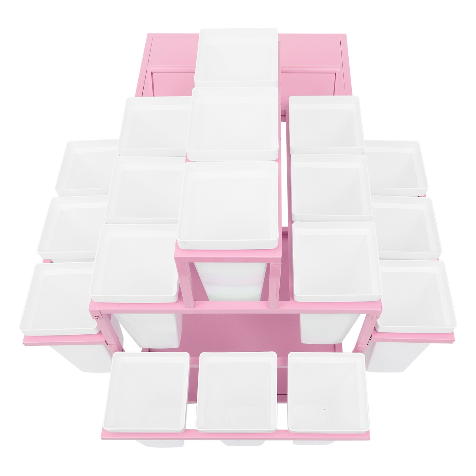 6-Tier Flower Display Stand 18 Buckets 4 Wheels Floor Mount for Flower Shop