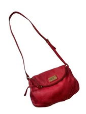 Marc by Marc Jacobs Red buttery soft Leather Lg Foldover Flap Hobo Crossbody Bag