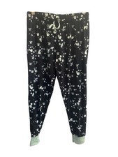 Munki Munki Baby Yoda Grogu Black Floral Pajama Pants Womens Large Jogger 5516