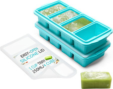 Silicone Freezer Tray with Lid - Soup Freezer Container Molds - Large Ice Cube T