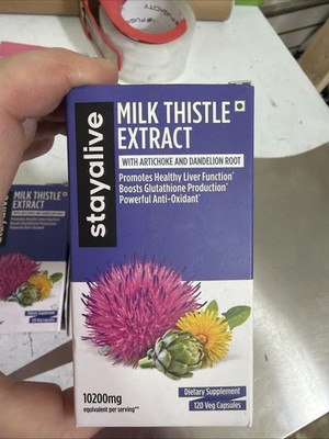 Stay Alive Milk Thistle Supplement dandelion root artichoke extract 120 Pills