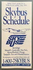 Skybus Public Charter Timetable Effective March 1, 1993 (Version 1)