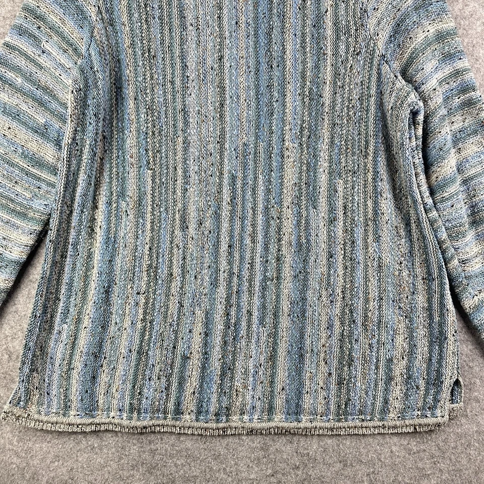 J Jill Sweater Womens XL Blue Confetti Striped Stretch Knit Pullover Coastal - Image 3 of 4