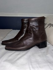 Stuart Weitzman Brown Leather Ankle Boots Zip...