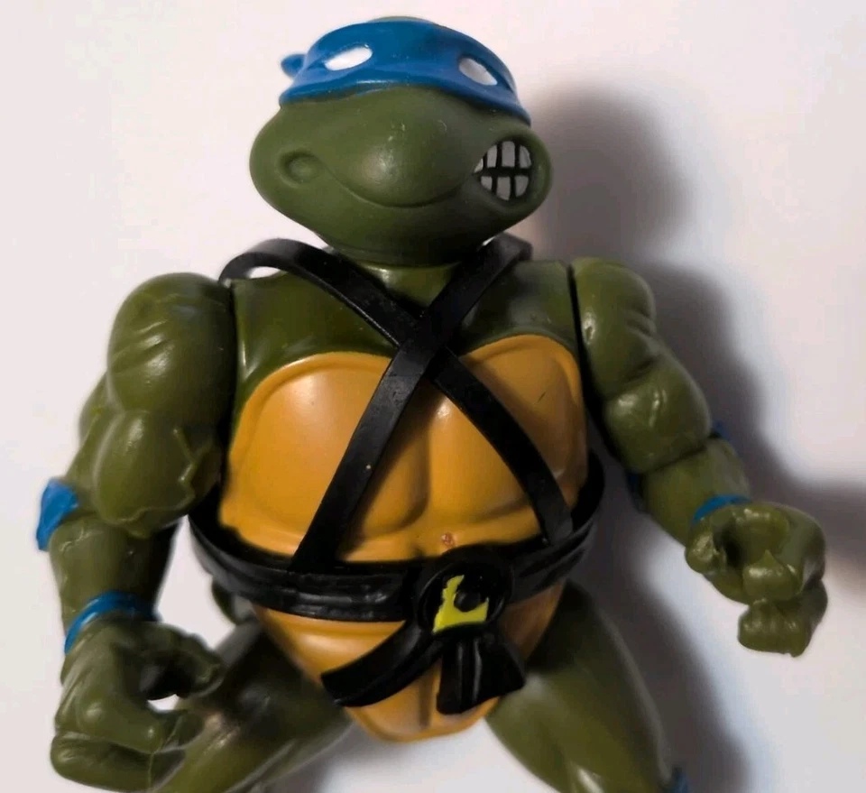 100% Completo Casi Nuevo-Como Nuevo De Colección Leonardo Cabeza Suave 1988 TMNT Tortuga Ninja 10 Espaldas Foto 4 de 4