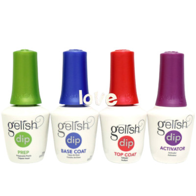 GELISH DIP Nail Dipping Powder Essentials Dip Prep-Base-Top-Activator