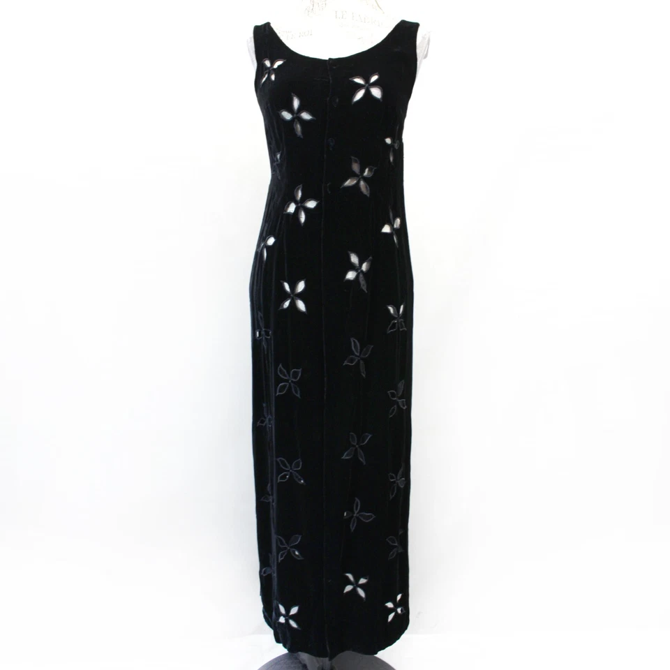 Vestido Vivienne Tam Y2K Terciopelo Maxi Corte Gótico Grunge Talla 1 Pequeño Diseñador Foto 2 de 4