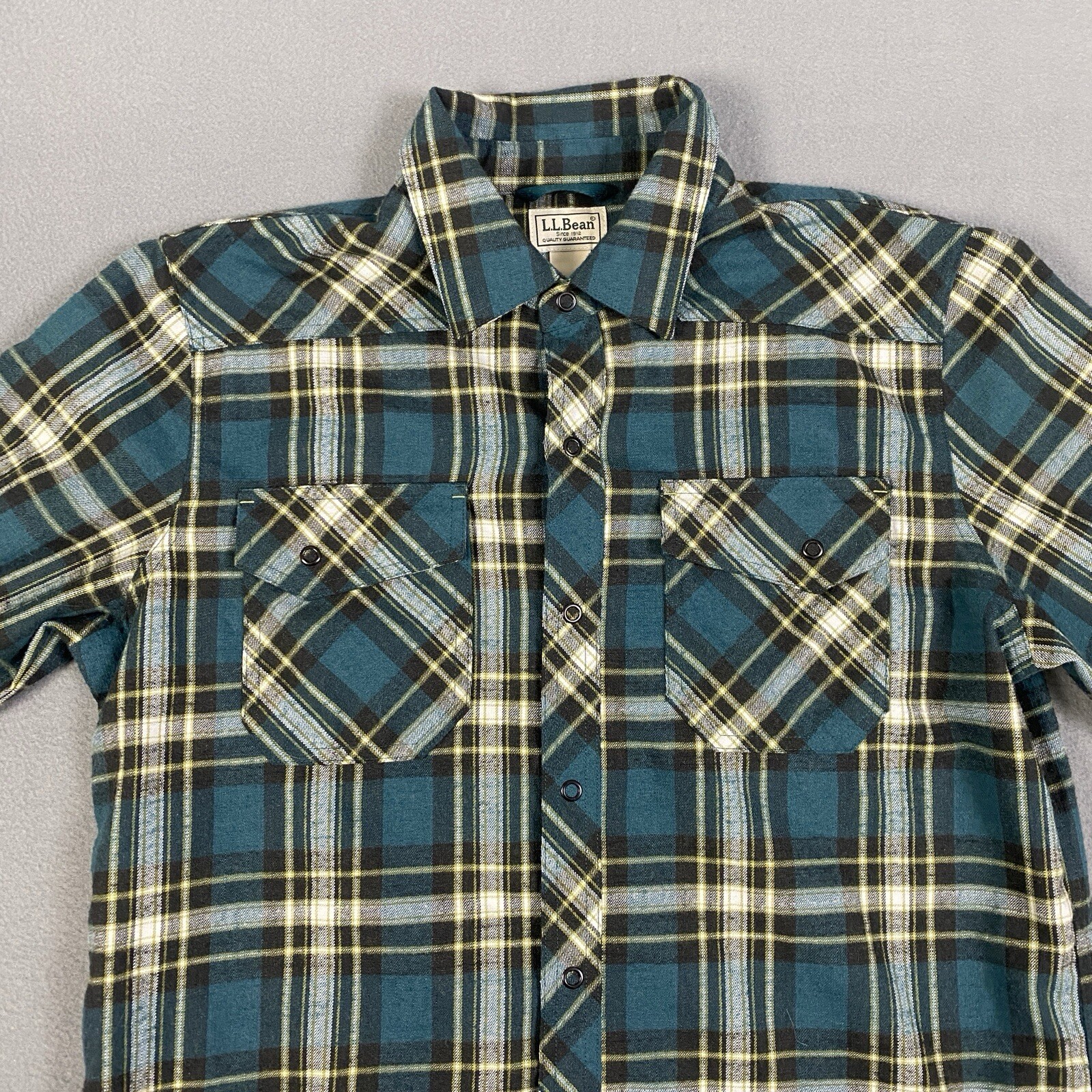 LL Bean Performance Flannel Snap Button Wool Poly… - image 2