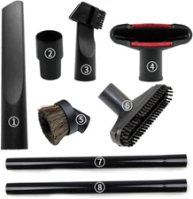 8 Pack Vacuum Attachments for Shop Vac Accessories 1 1/4" - 2 Vacuum Extension W