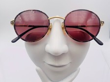 Vintage Christie Brinkley Brown Gold Metal Round Sunglasses Italy FRAMES ONLY