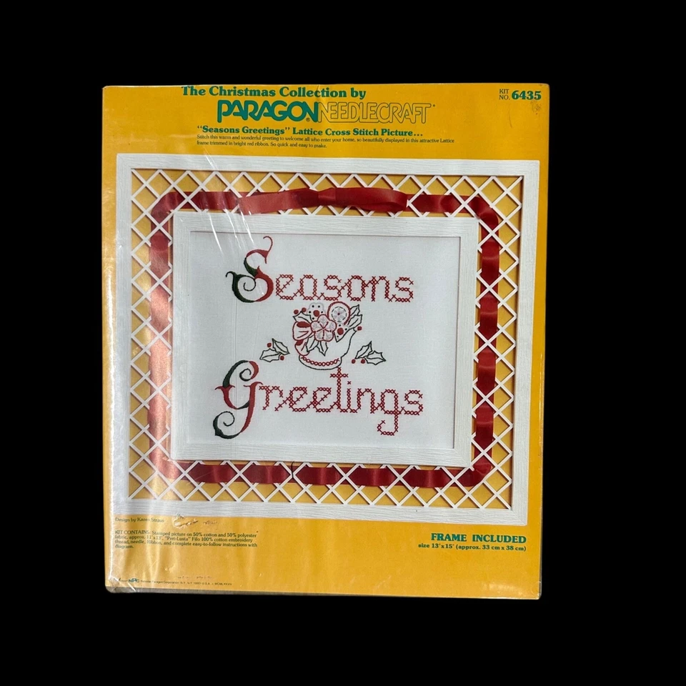 Kit de punto de cruz vintage Paragon Needlecraft temporadas saludos 1978 Navidad Foto 2 de 4