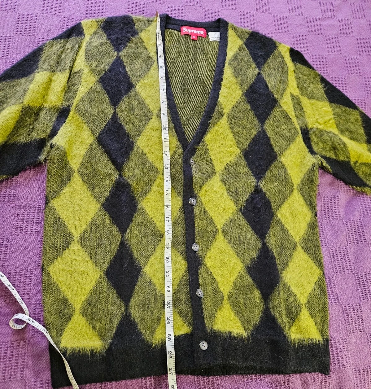 Cardigan Supreme Brushed Argyle VERT taille MOYENNE DS UnPorn SS18 échantillon Readinfo