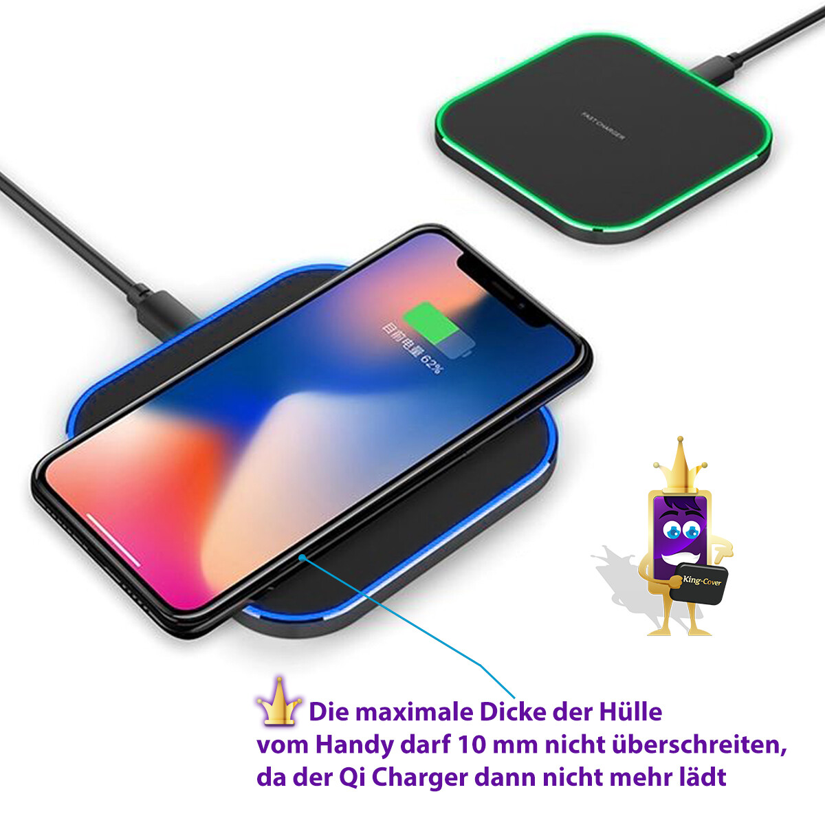 QI Wireless Induktives Ladegerät Huawei P30 Pro Kabellose Ladestation Charger
